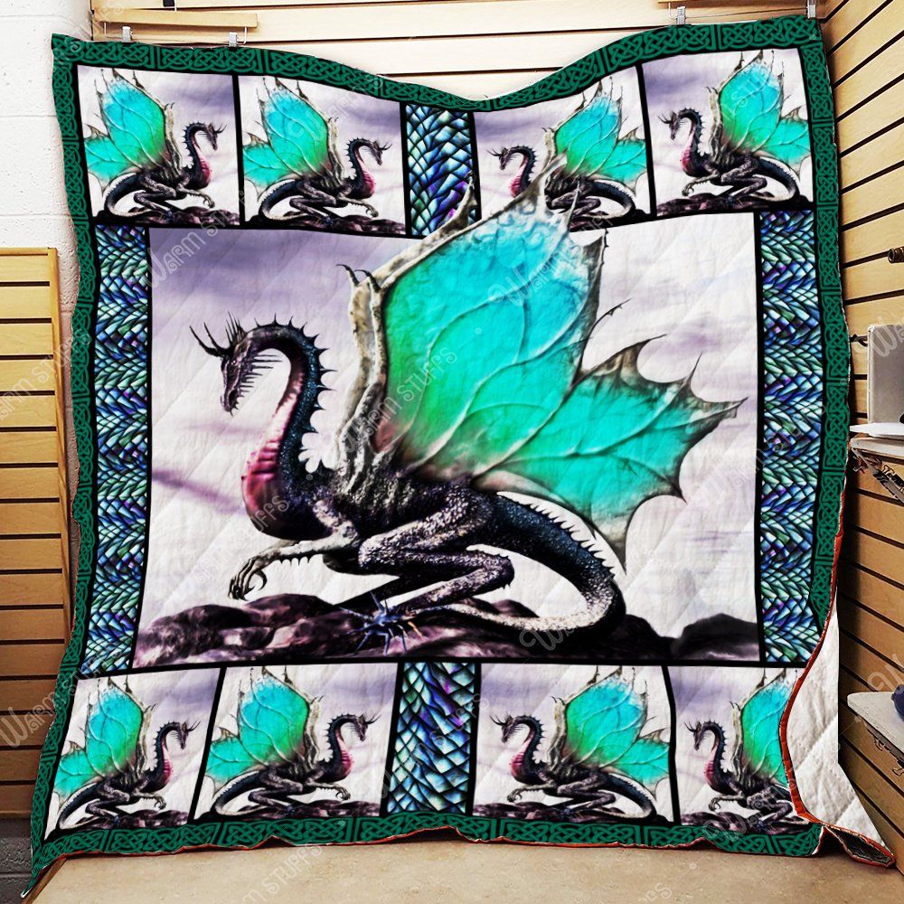 Bright Blue Dragon Quilt Blanket Kb25 Dhc1312171Dd