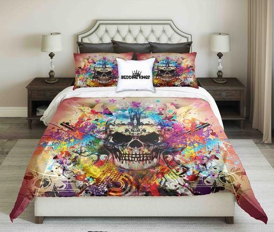 Bright Color Skull Bedding Set