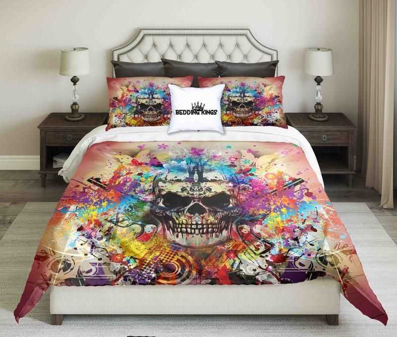 Bright Colour Skull Bedding Set