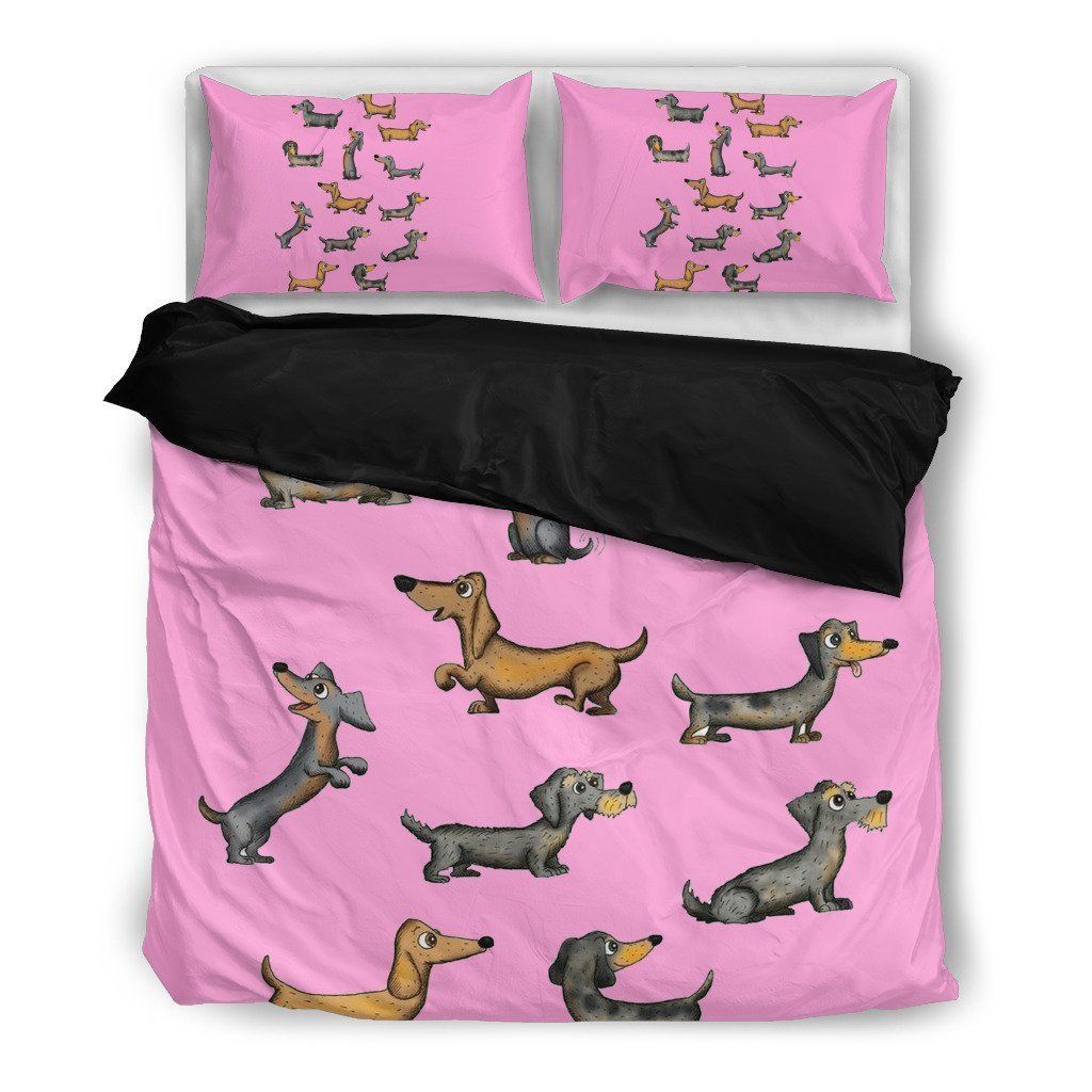 Bright Pink Dachshund Bedding Set
