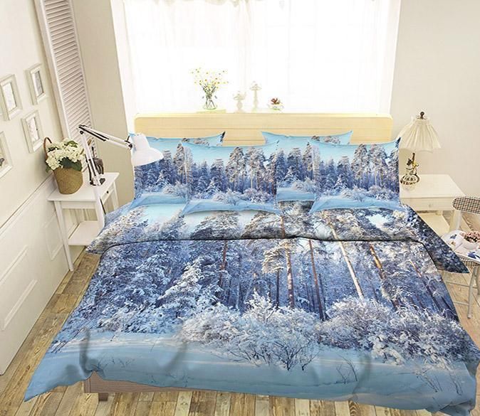 Bright Snow Forest Bedding Set