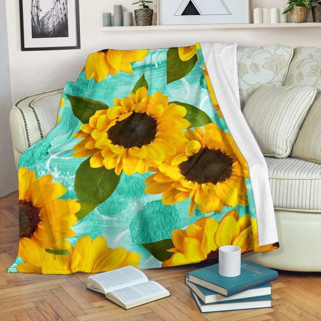 Bright Sunflower Sherpa Fleece Blanket