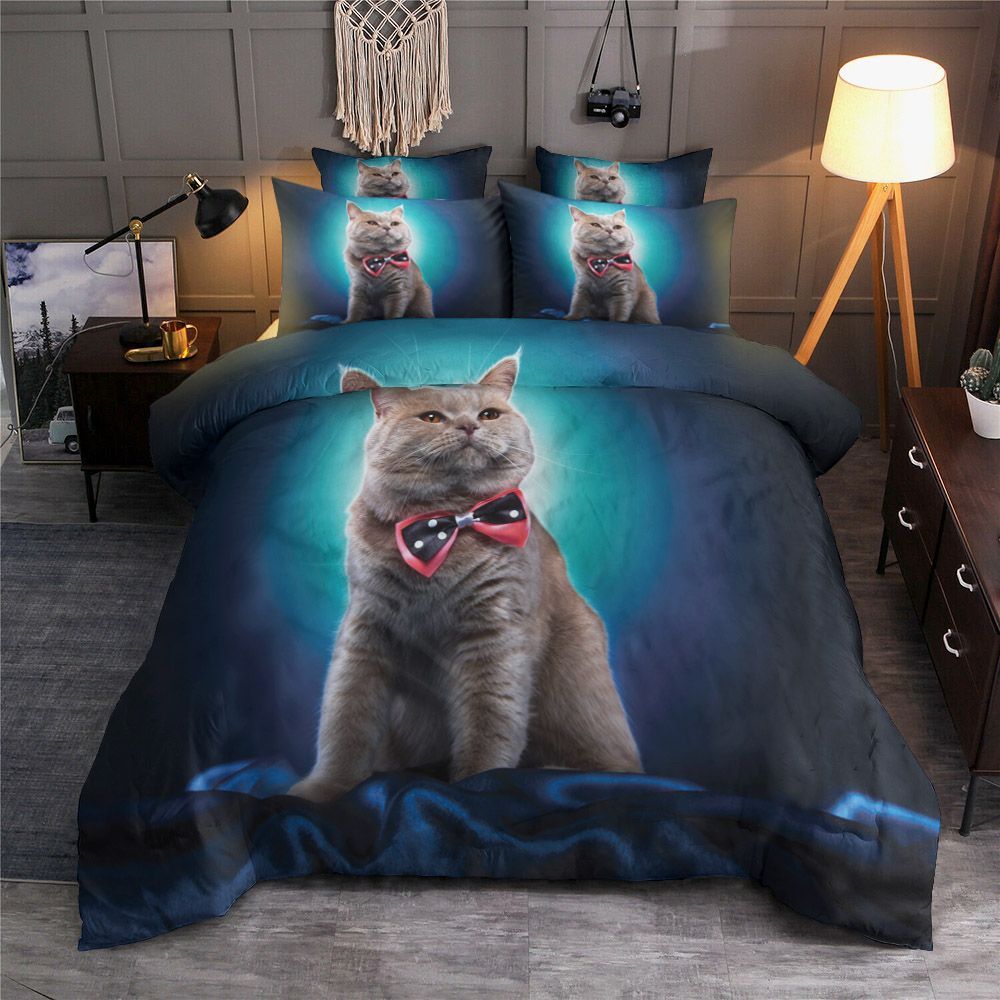 British Cat Bow Tie Bedding Set