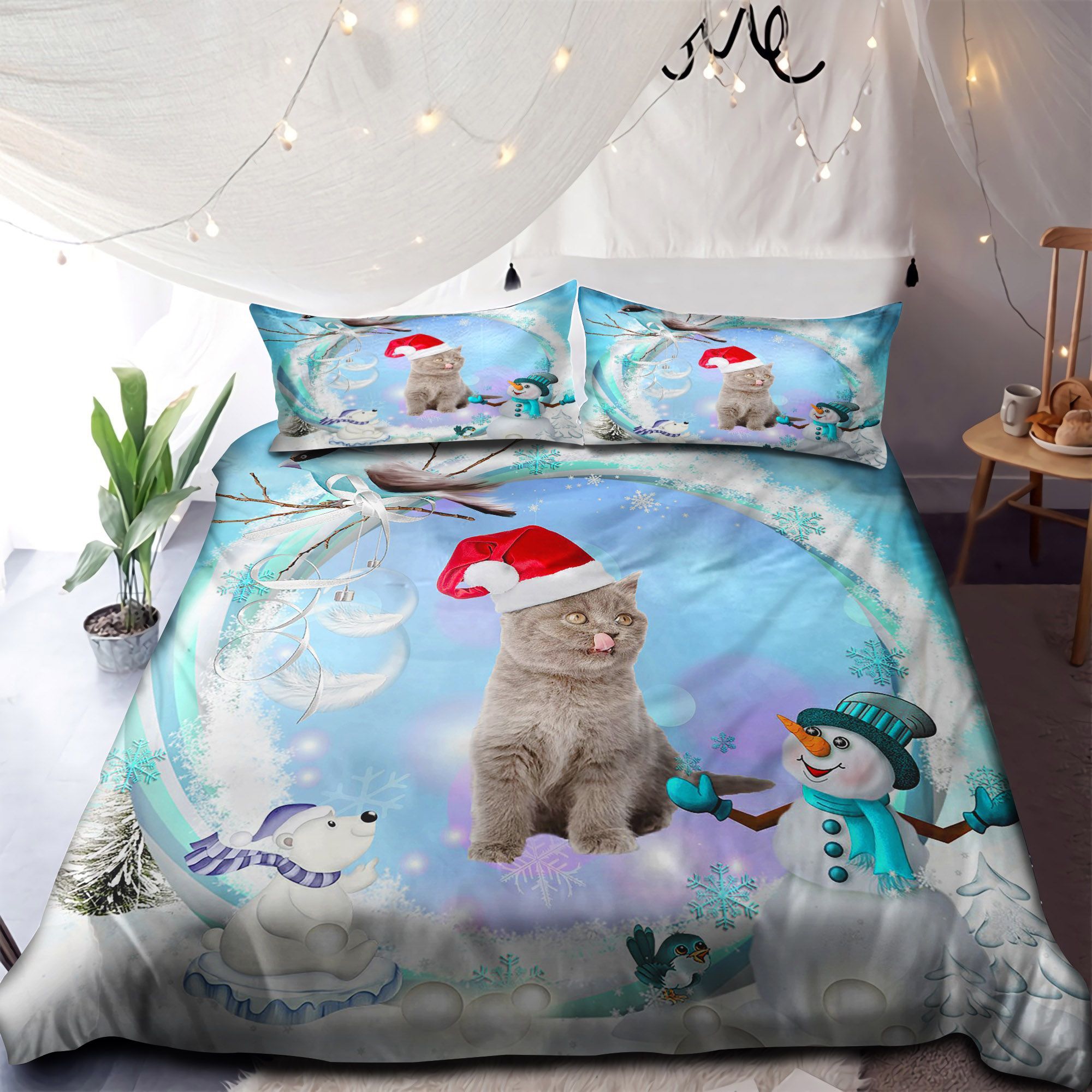 British Cat Merry Christmas Bedding Set