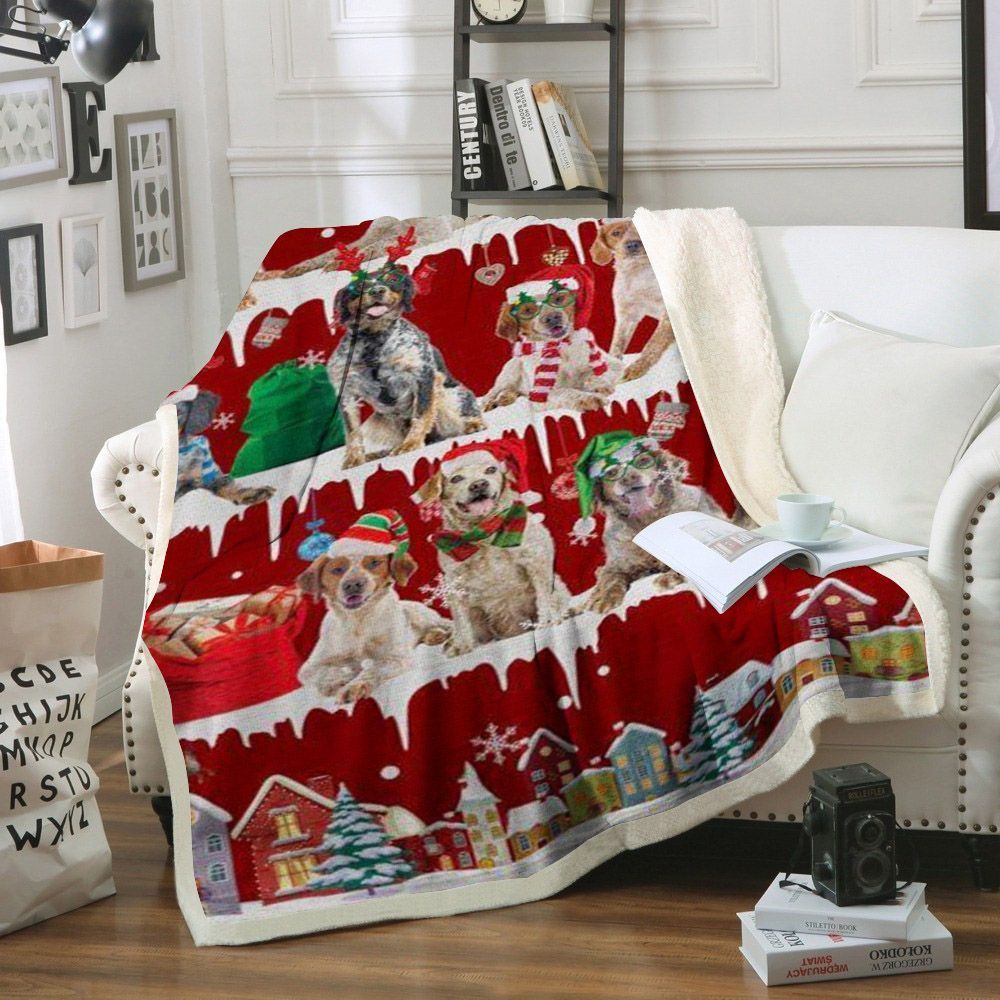 Brittany Snow Christmas Sherpa Fleece Blanket