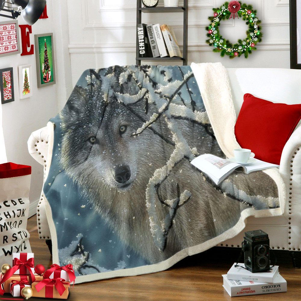 Broken Silence Wolf Sherpa Fleece Blanket