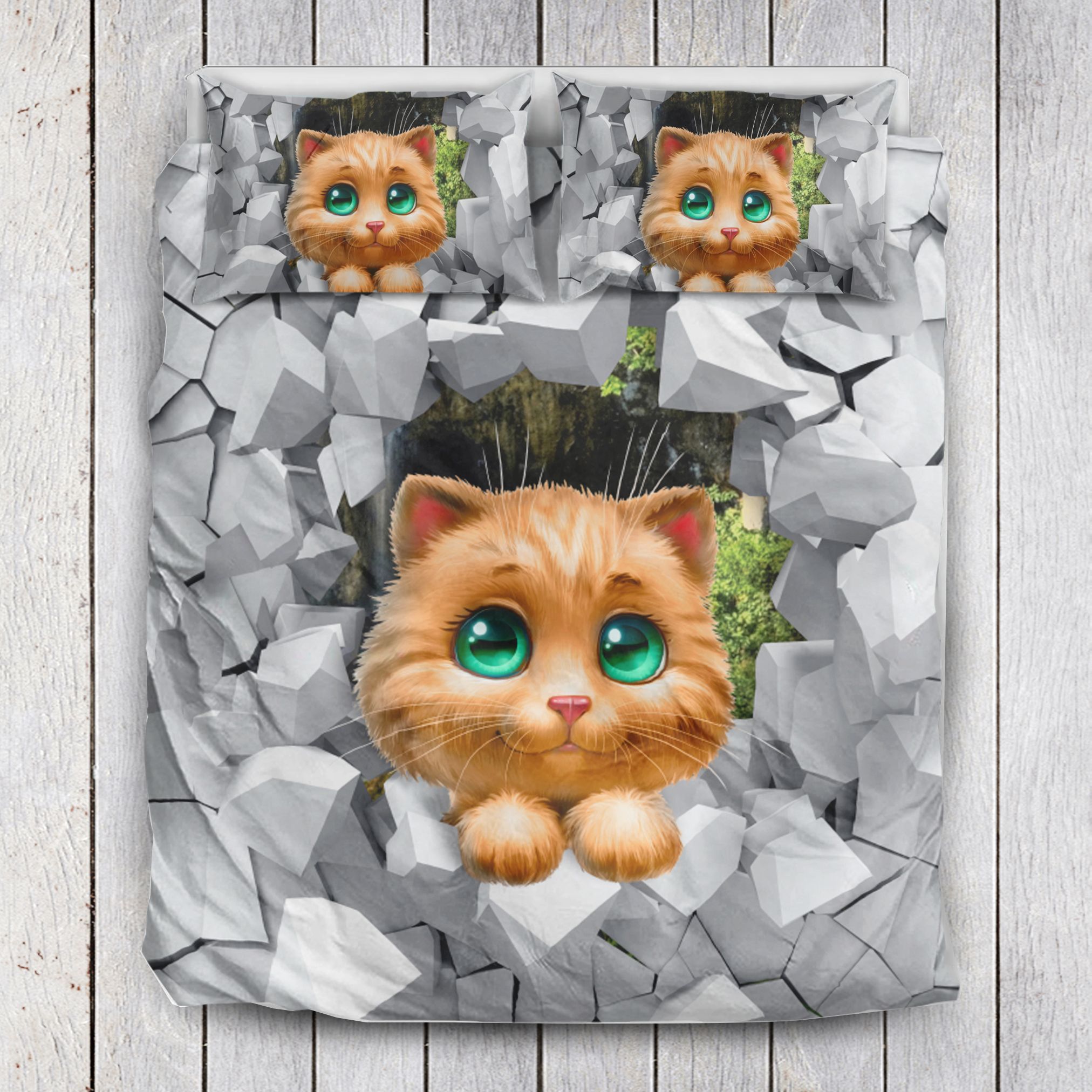 Broken Wall Cat Bedding Set