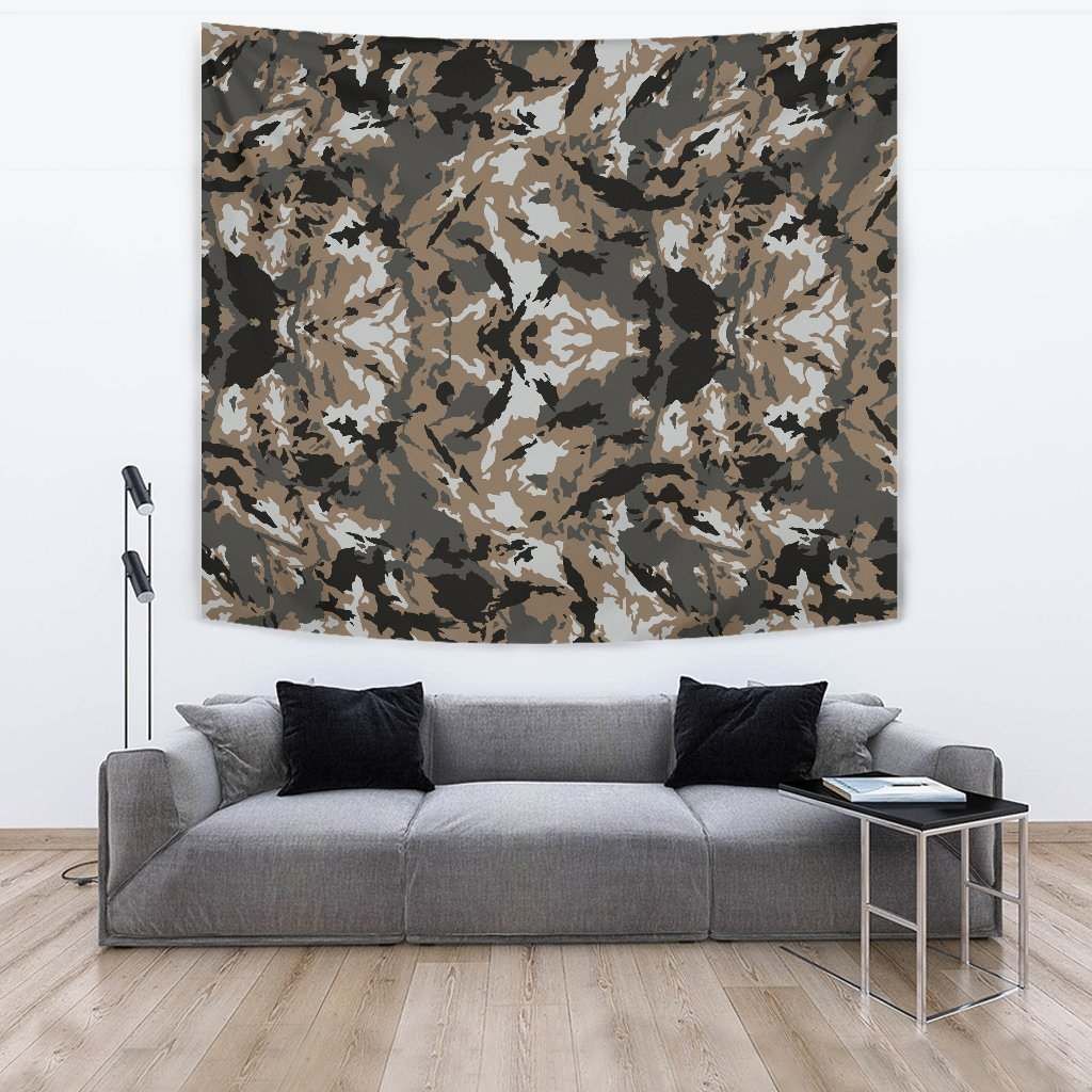 Brown And Black Camouflage CL17100036MDT Tapestry