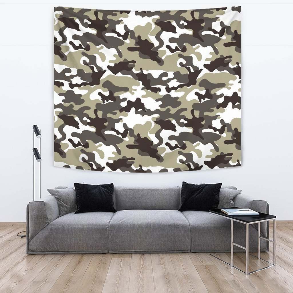Brown And White Camouflage CL17100037MDT Tapestry