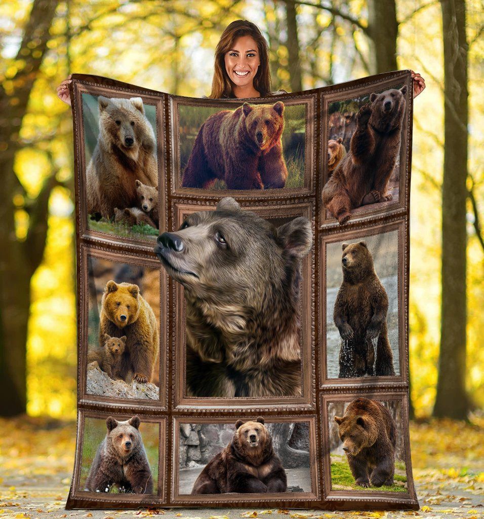 Brown Bear Wild Animals Sherpa Fleece Blanket