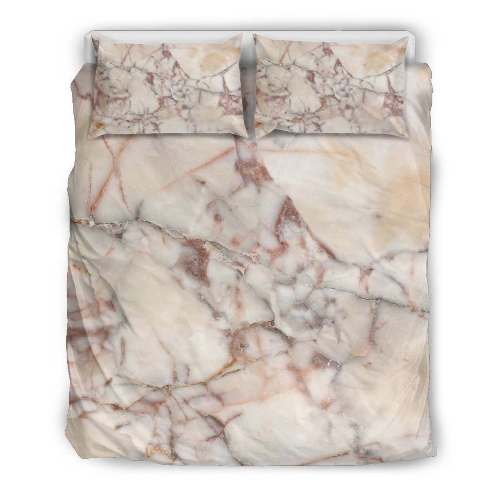 Brown Beige Marble Bedding Set