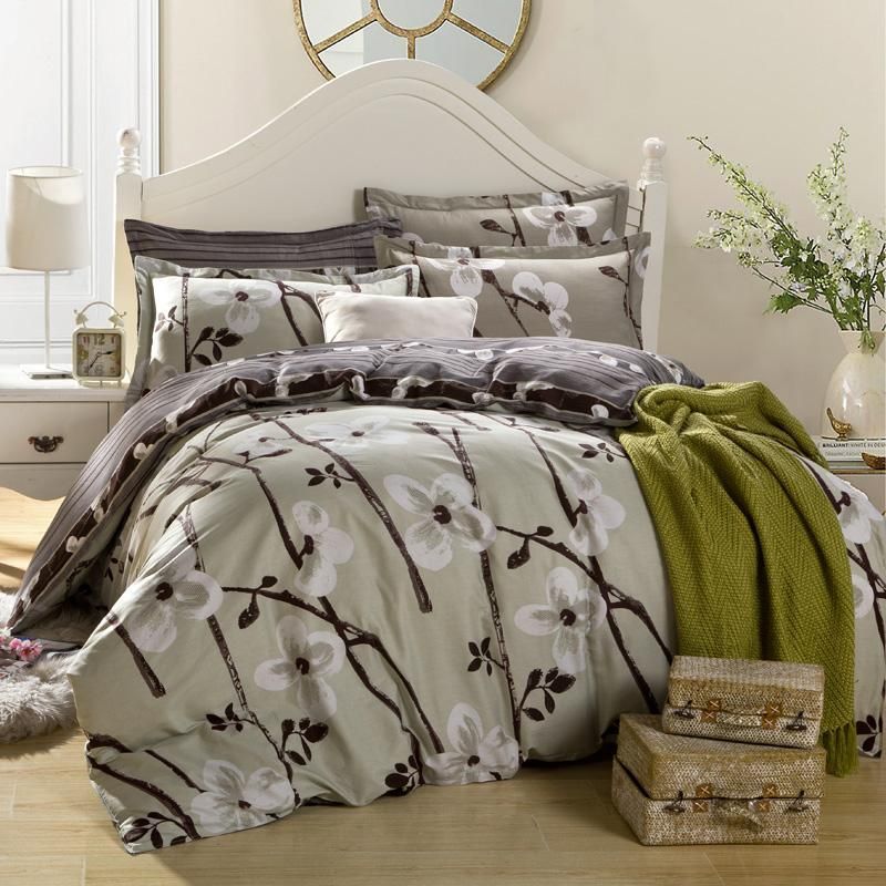 Brown Blossom Floral Bedding Set
