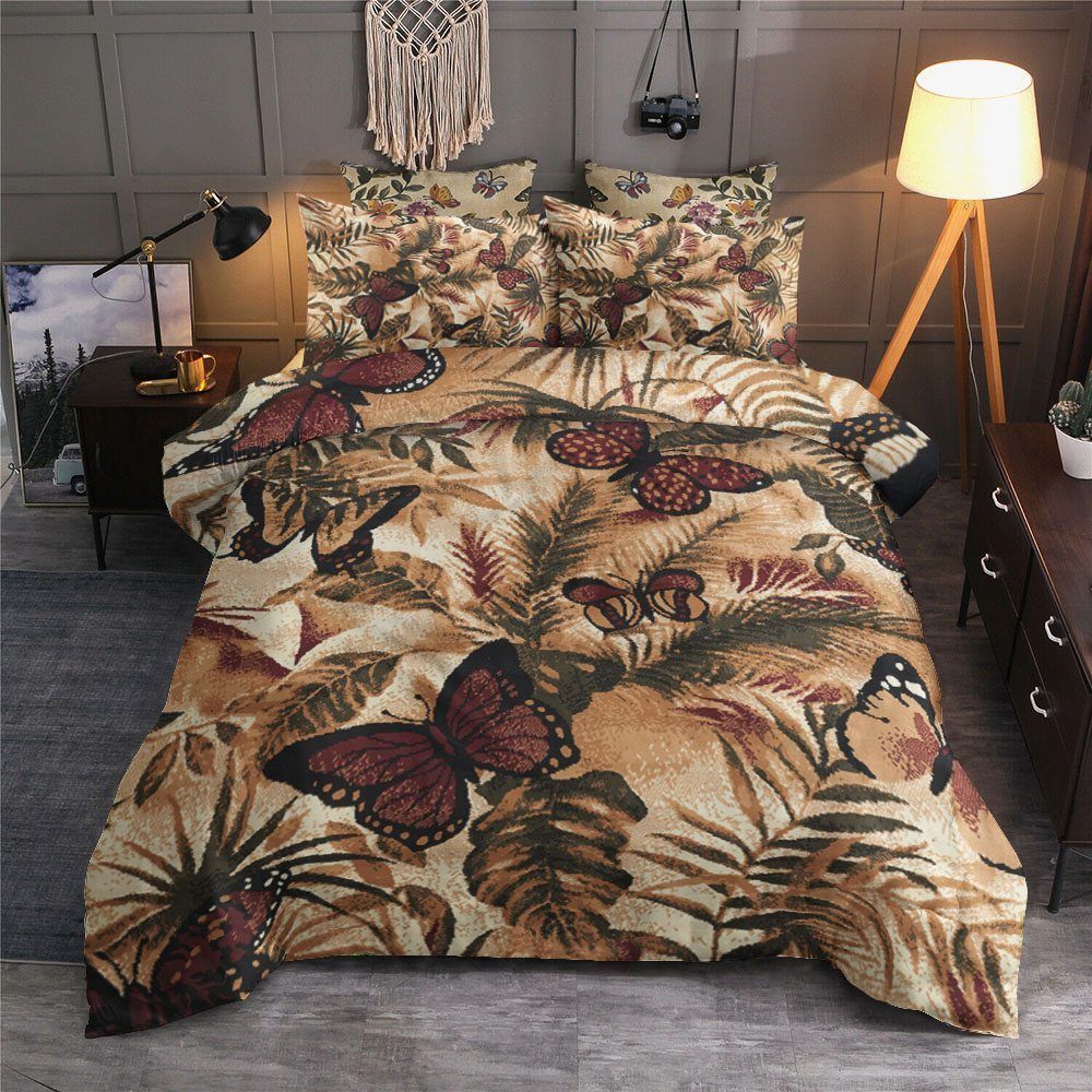 Brown Butterfly Bedding Set