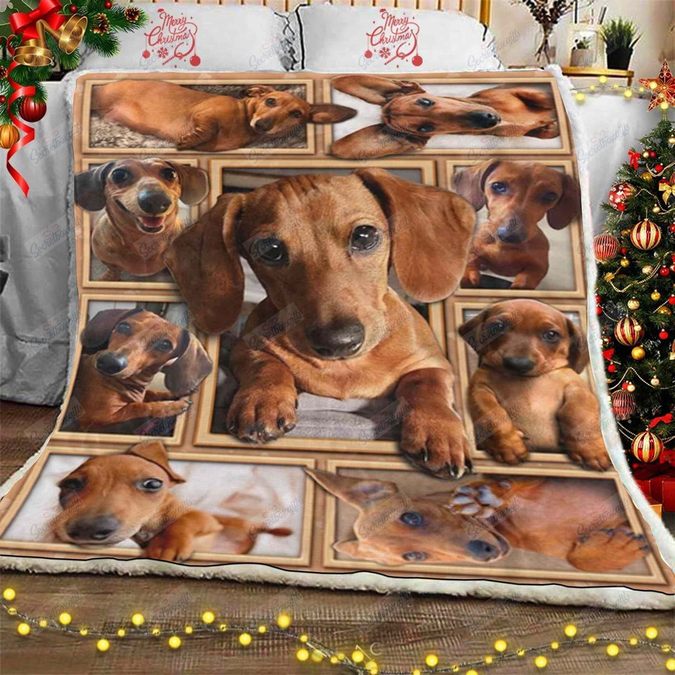 Brown Dachshund Fleece Blanket