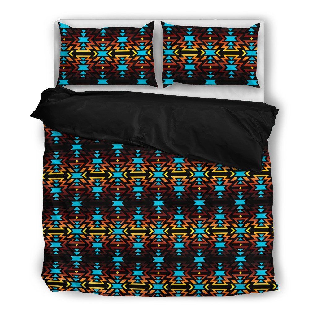 Brown Fire Vintage Printed Bedding Set