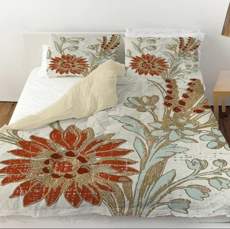 Brown Flowers Bedding Set