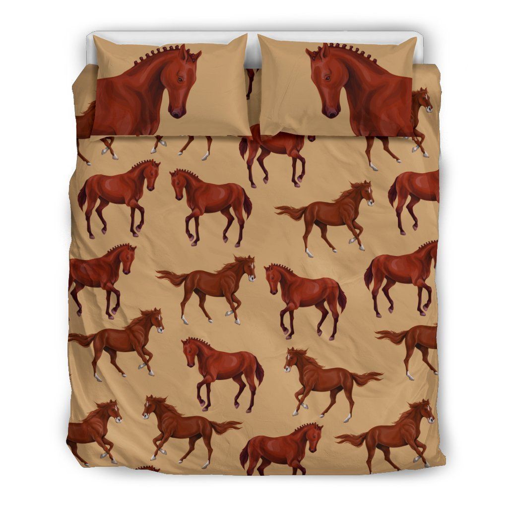 Brown Horse Bedding Set