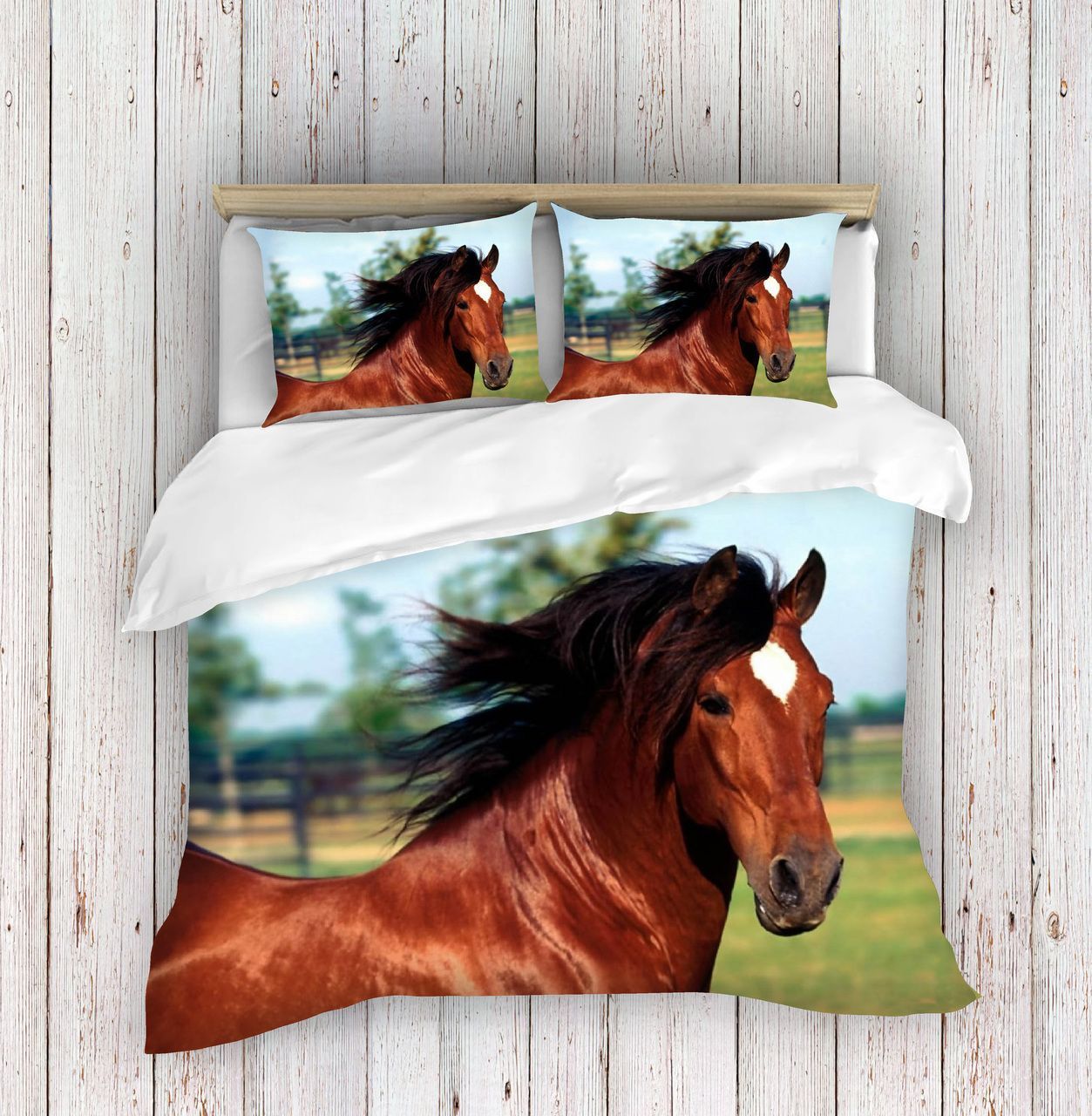 Brown Horse Bedding Set