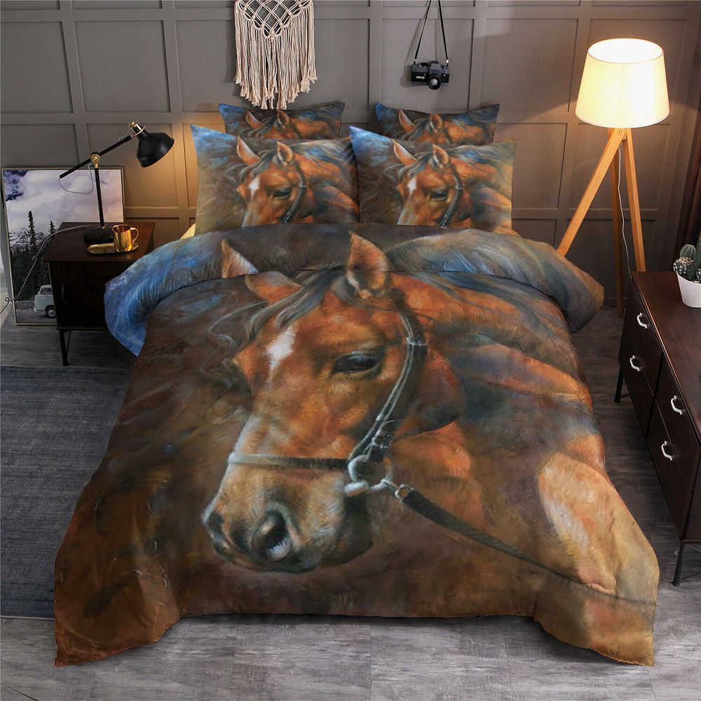 Brown Horse Bedding Set