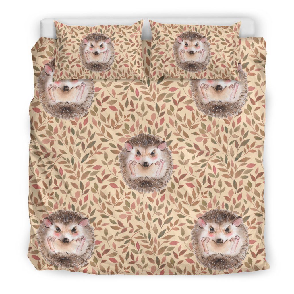 Brown Leaf Hedgehogs Bedding Set