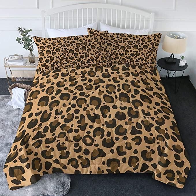 Brown Leopard Pelt Bedding Set