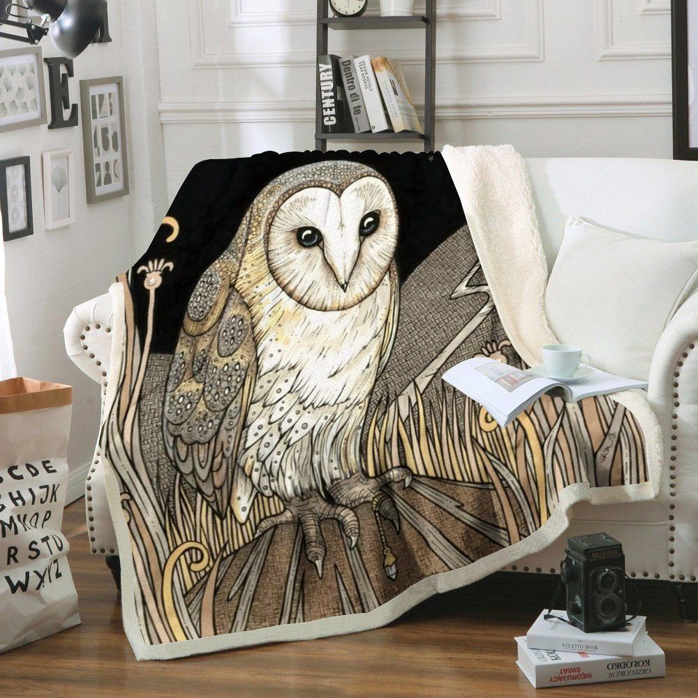 Brown Owl Sherpa Fleece Blanket