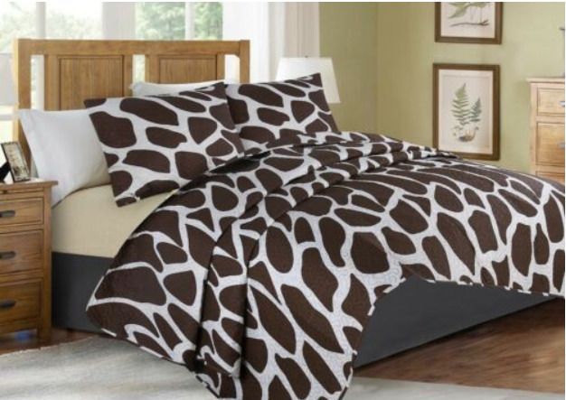 Brown Safari Giraffe Bedding Set