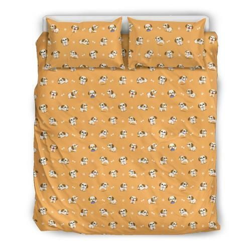 Brown Shih Tzu Cute Bedding Set