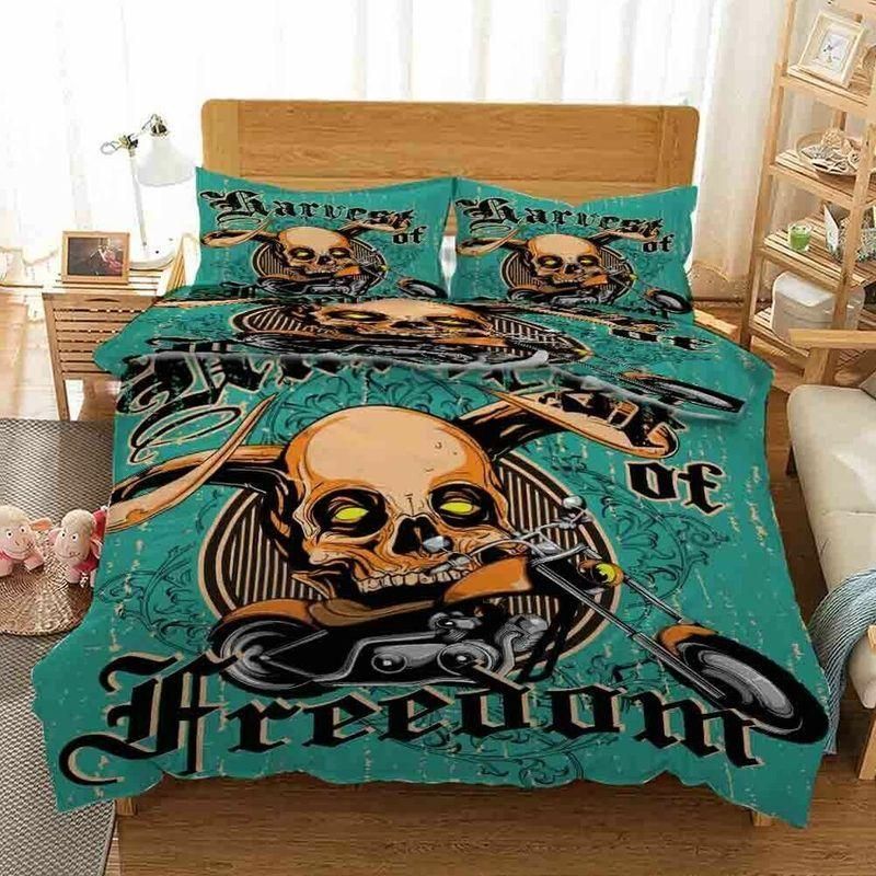Brown Skull Car Jade Bedding Set