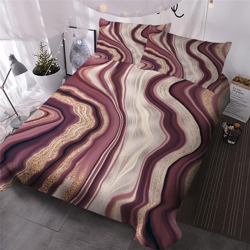 Browns Gold Marble Bedding Set