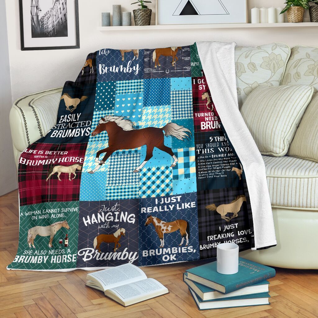 Brumby Horse Sherpa Fleece Blanket