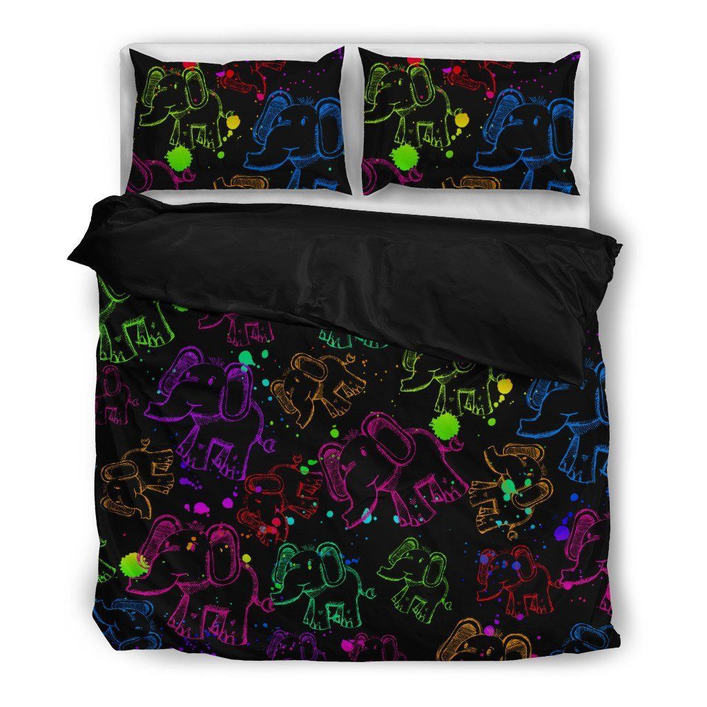 Brusher Elephant Colorful Watercolor Random Lovely Bedding Set