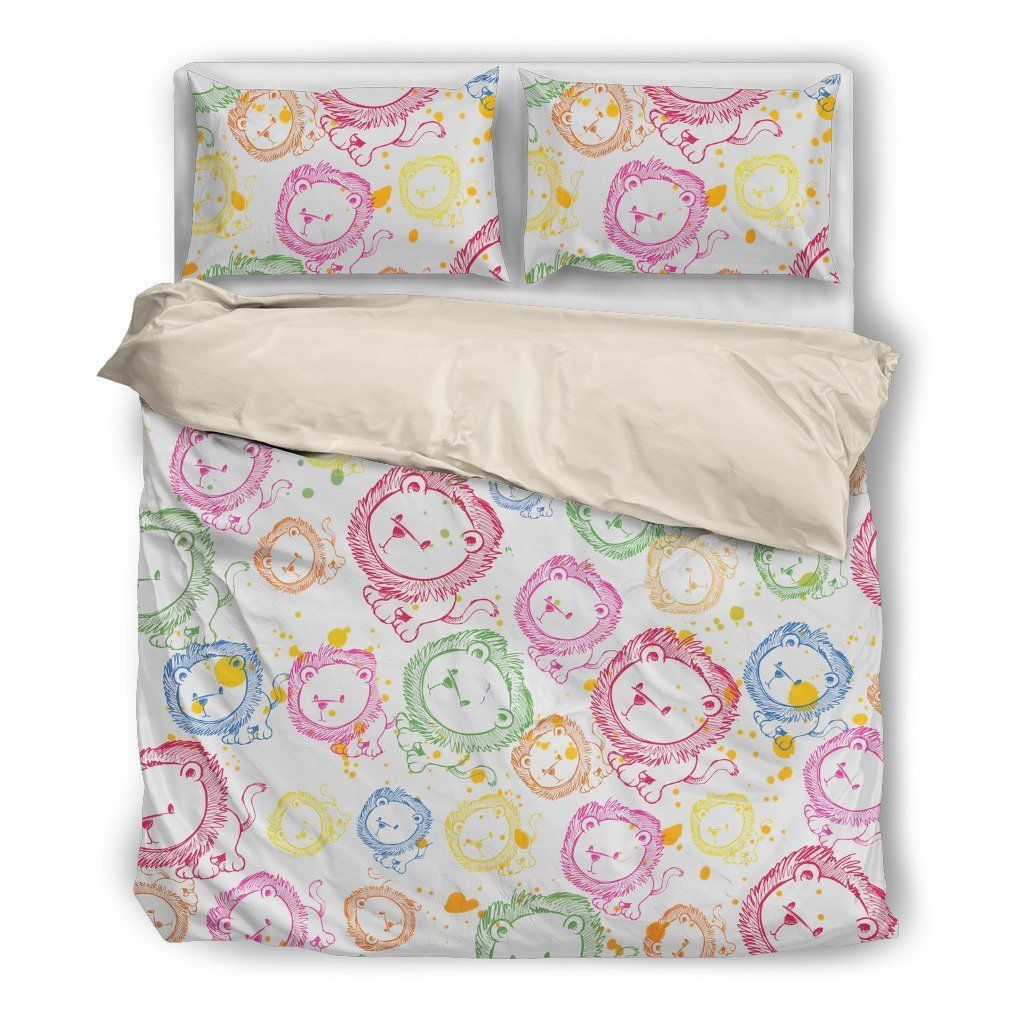 Brusher Lion Colorful Watercolor Random Lovely Bedding Set