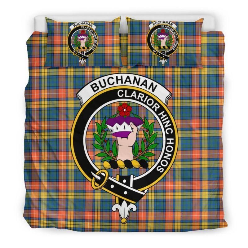 Buchanan Ancient Clan Badge Tartan Bedding Set