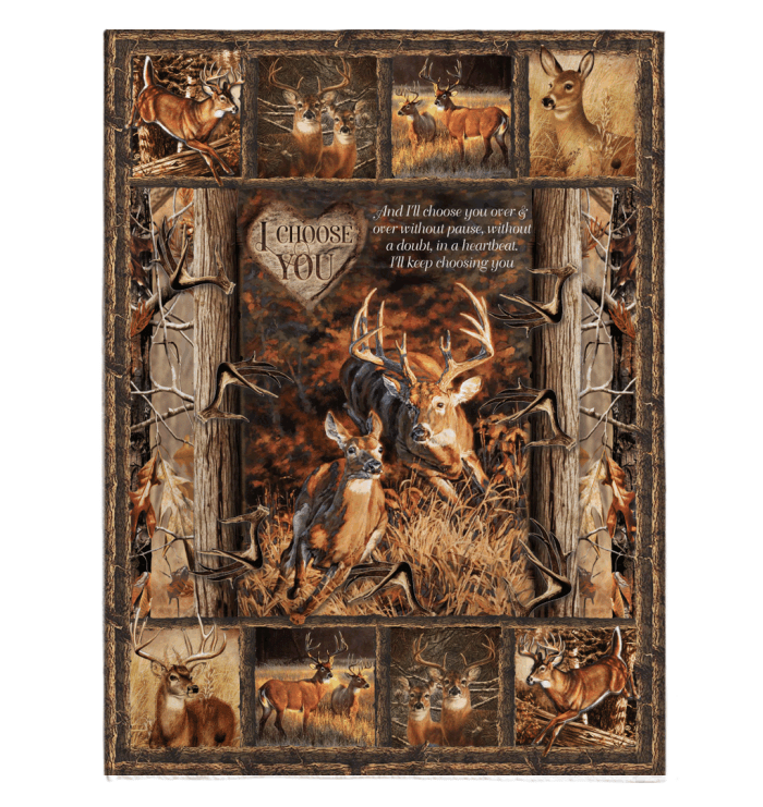 Buck And Doe Blanket Giving Girlfriend I Choose You
