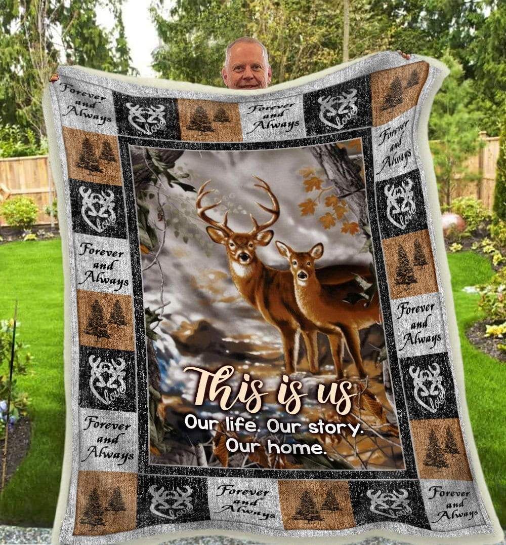 Buck And Doe Fleece Blanket