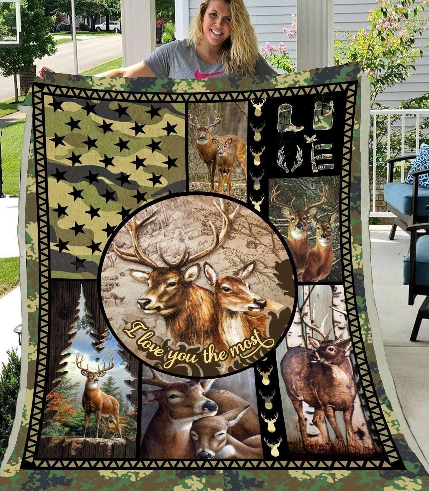 Buck And Doe I Love You The Most Blanket Giving Girlfriend
