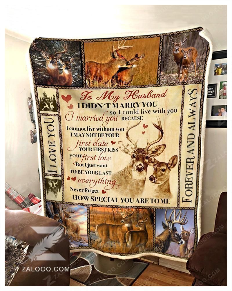 Buck And Doe To My Husband How Special You Are To Me Sherpa Fleece Blanket