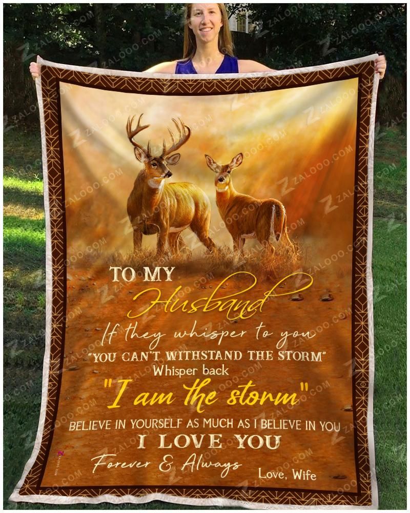 Buck And Doe To My Husband I Love You Forever And Always Sherpa Fleece Blanket