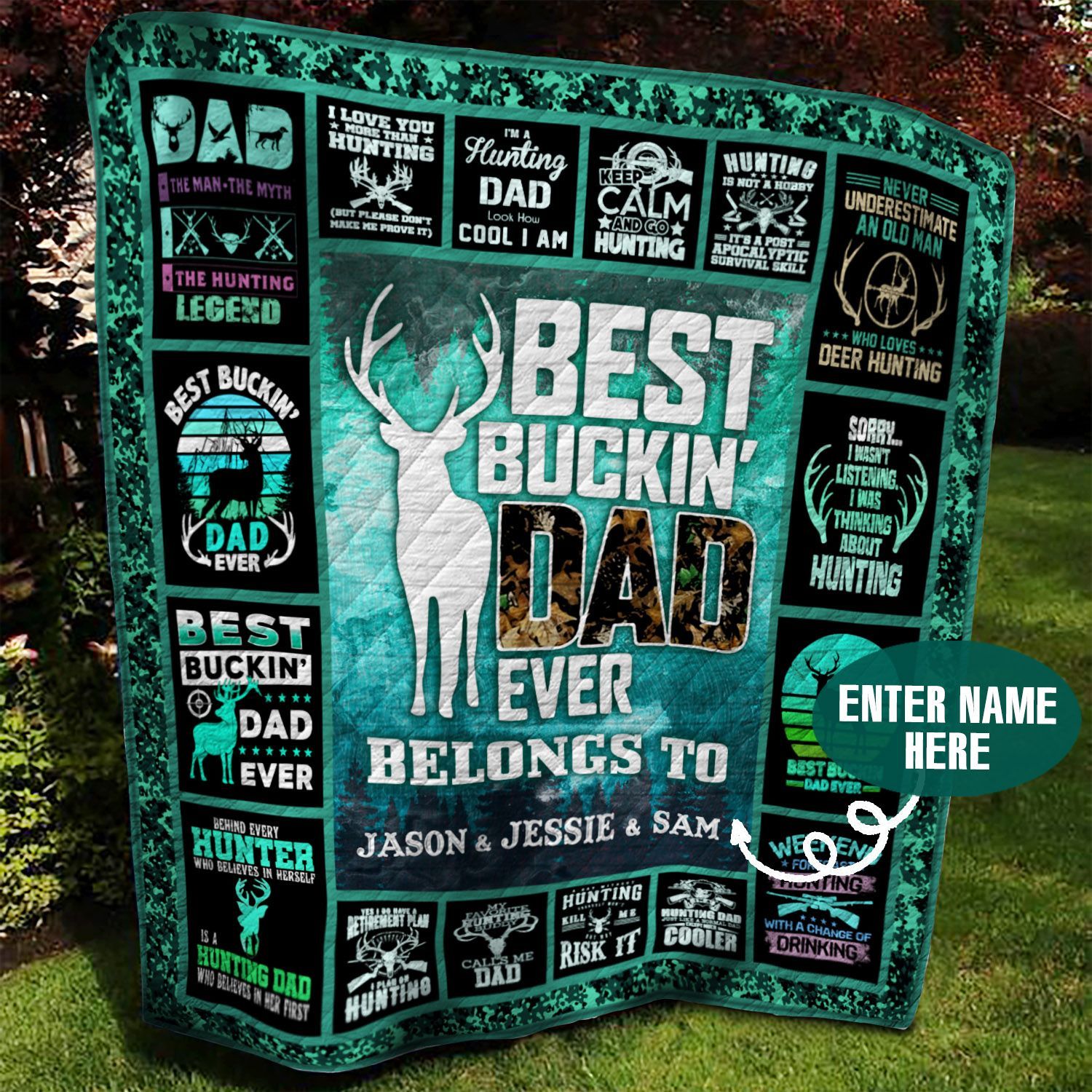 Bucking Dad Personalized Quilt Blanket BBB290572SM