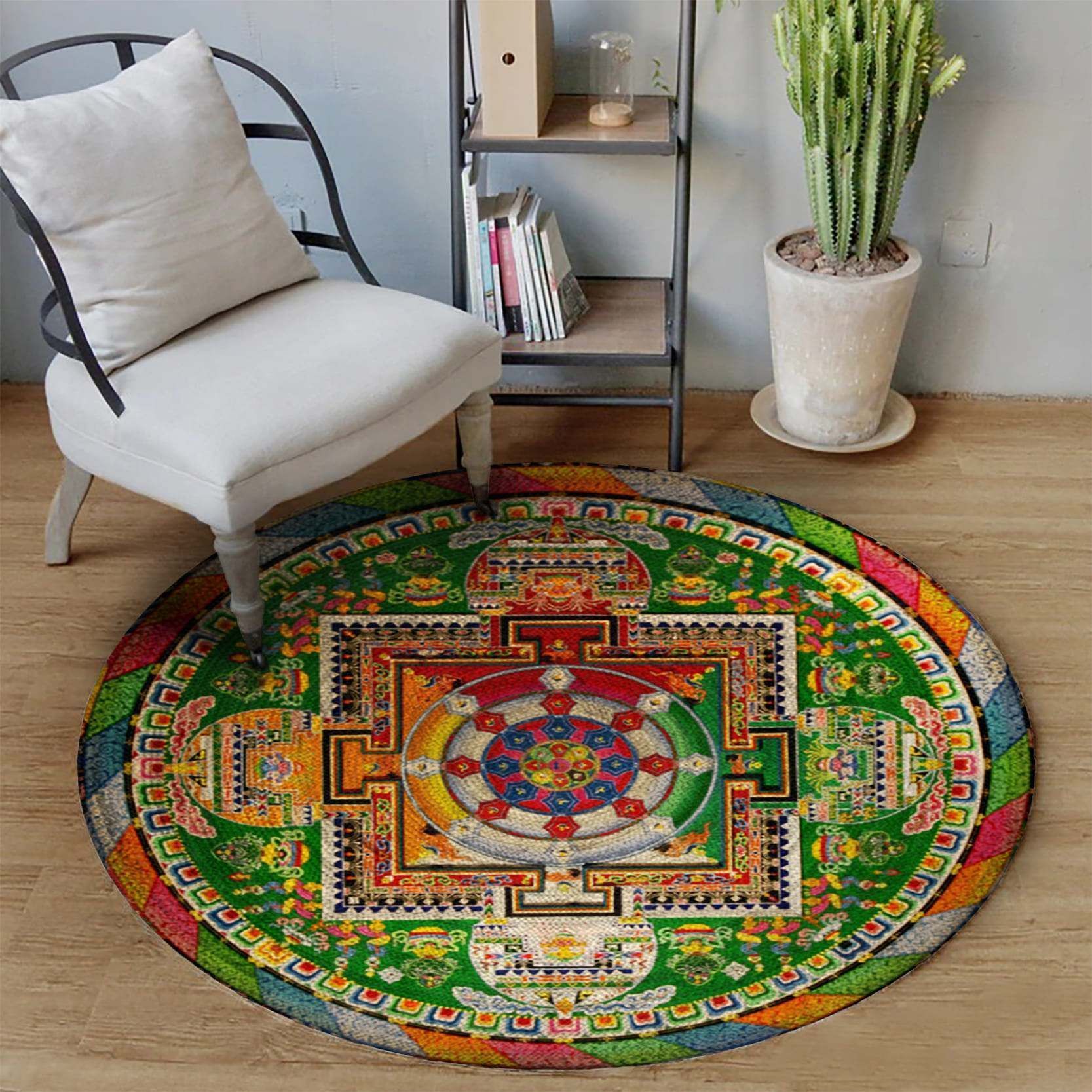 Buddhist Mandala Round Carpet