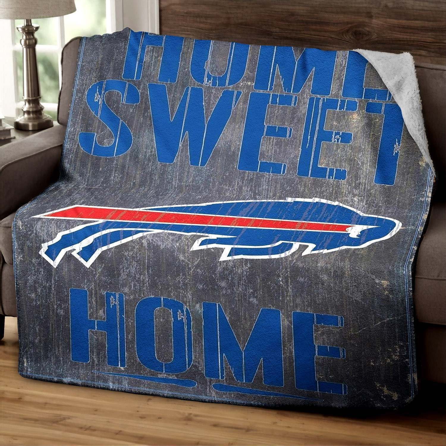 Buffalo-Bills Wood Sign Sherpa Fleece Blanket