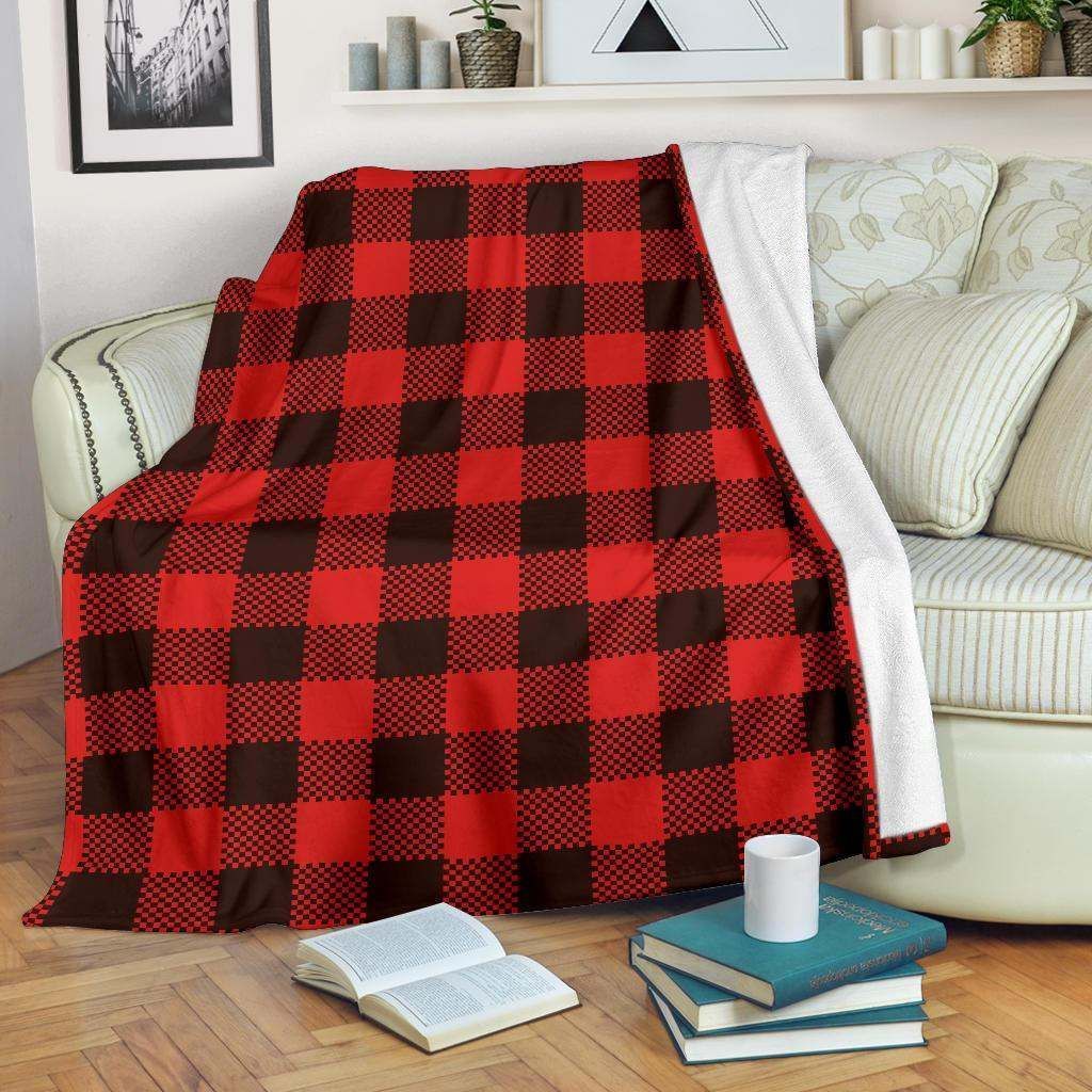 Buffalo Check Red Pattern Sherpa Fleece Blanket