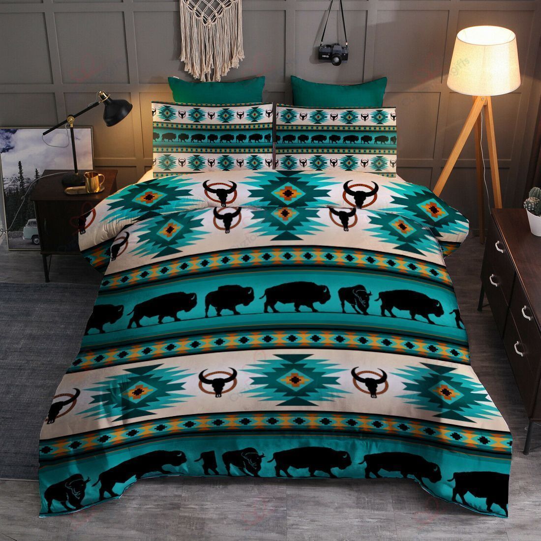 Buffalo Native American Printed Bedding Set