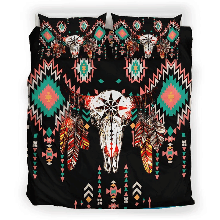Buffalo Skull Motifs Bedding Set