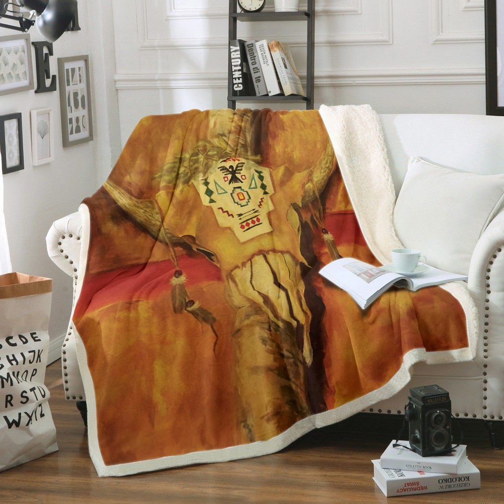 Buffalo Skull Sherpa Fleece