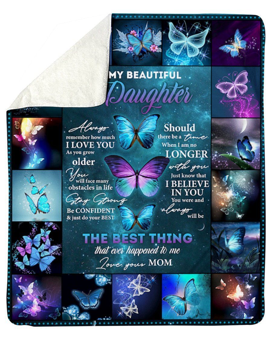 Buffterfly Remember How Much I Love You To Daughter Fleece Blanket Sherpa Blanket