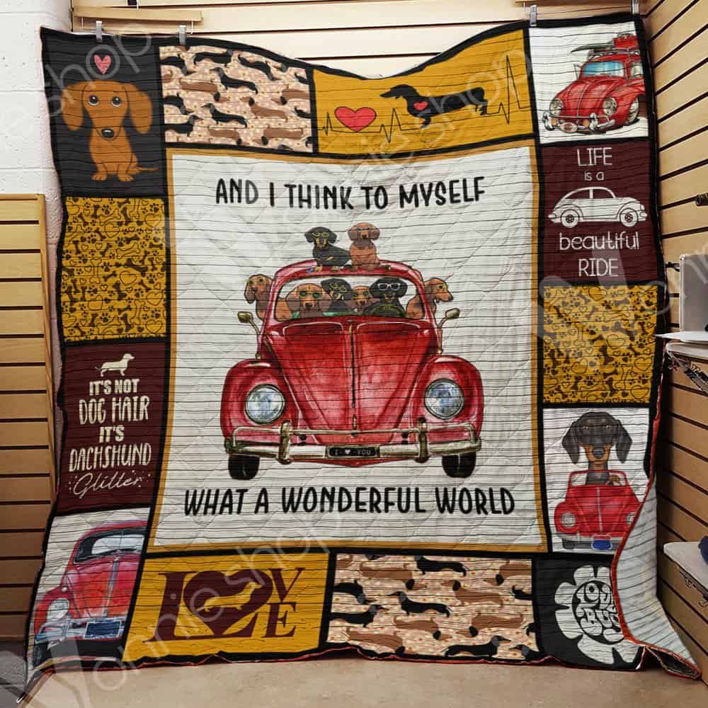 Bug Car Dachshund Quilt Blanket DHC01021294TD