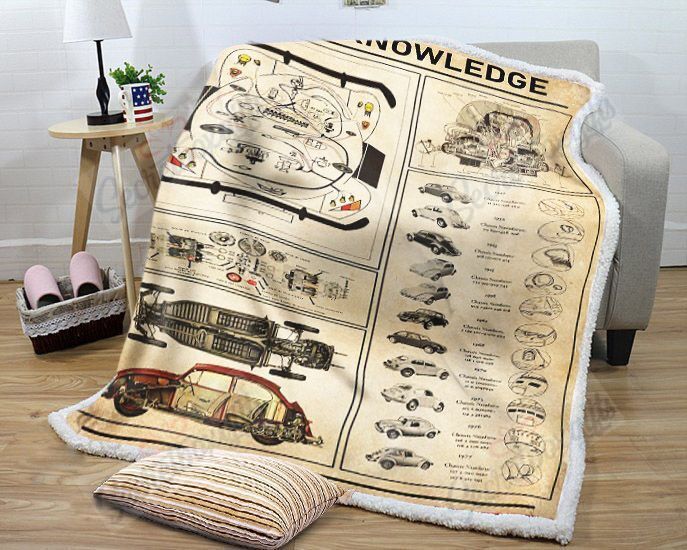 Bug Knowledge Beetle Car Vintage Fleece Blanket