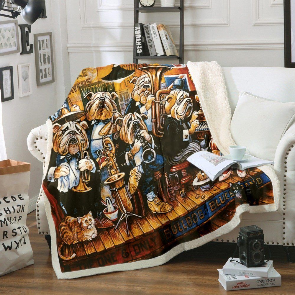 Bull Dog Blues Band Sherpa Fleece Blanket